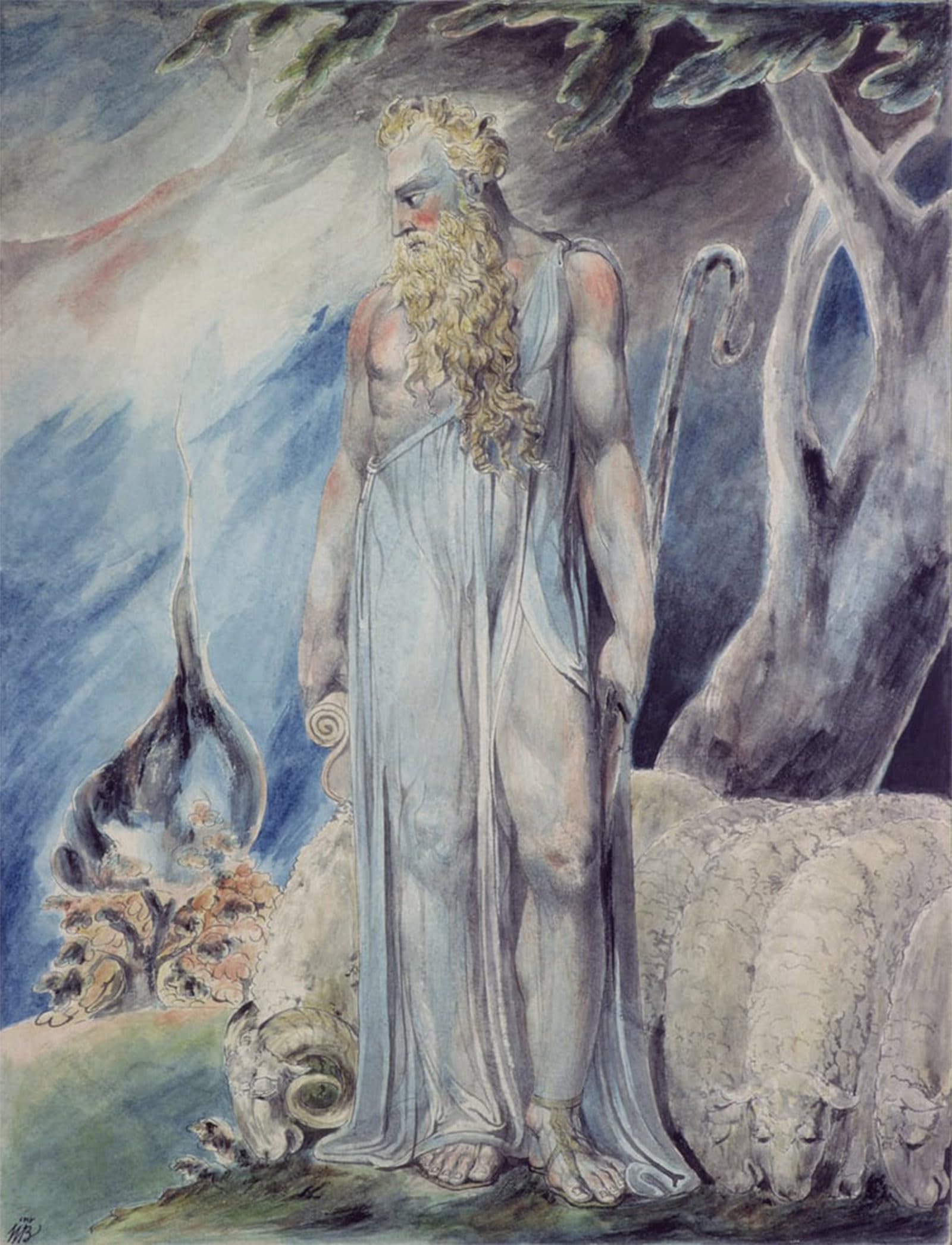DQCJIYIGL Famous Canvas Artwork Poster Artworks Moses and the Burning Bush by William Blake Poster Print for Home Decor 60x90cm