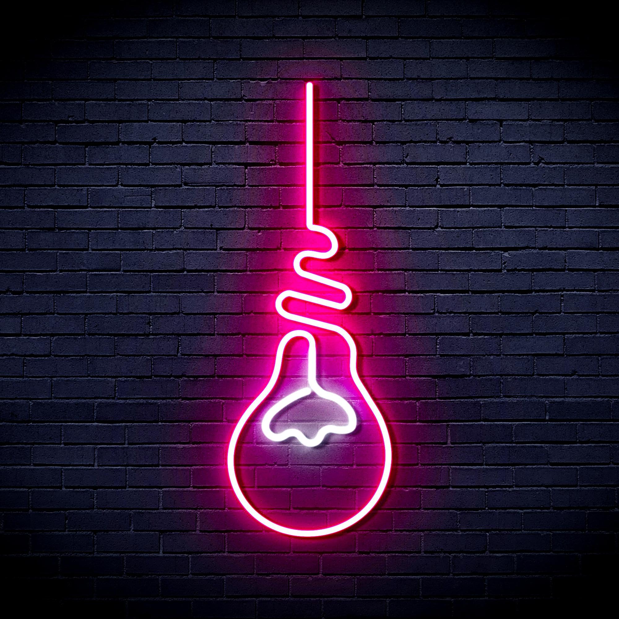 ADVPRO Light Bulb Flex Silicone LED Neon Sign - White & Pink - st16s53-fnu0064-wk