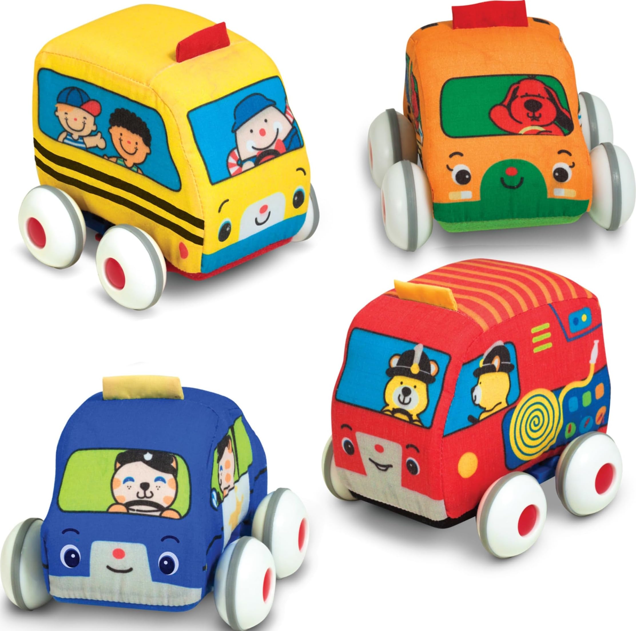 Melissa & Doug Pull-Back Cars - Baby Toys for Toddlers -1