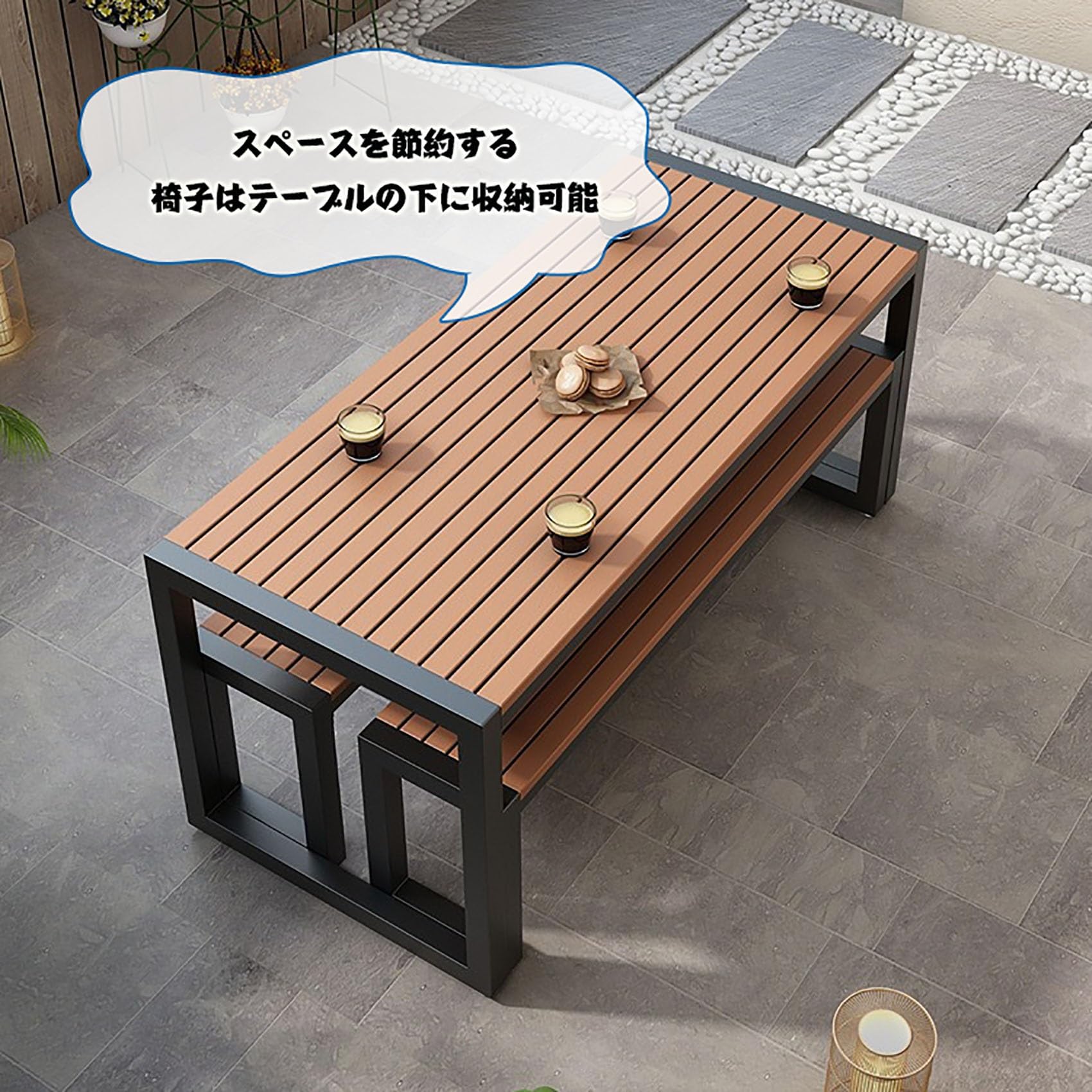 Amazon.co.jp: FORRTY 屋外テーブルチェアセット ガーデンテーブル 