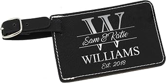 Personalized Luggage Tags - Custom Monogrammed His Her Couples Travel - Engraved