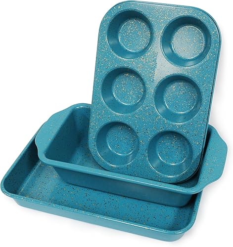 Miniatura 2 de casaWare Juego de 3 piezas de horno tostador (granito rojo)