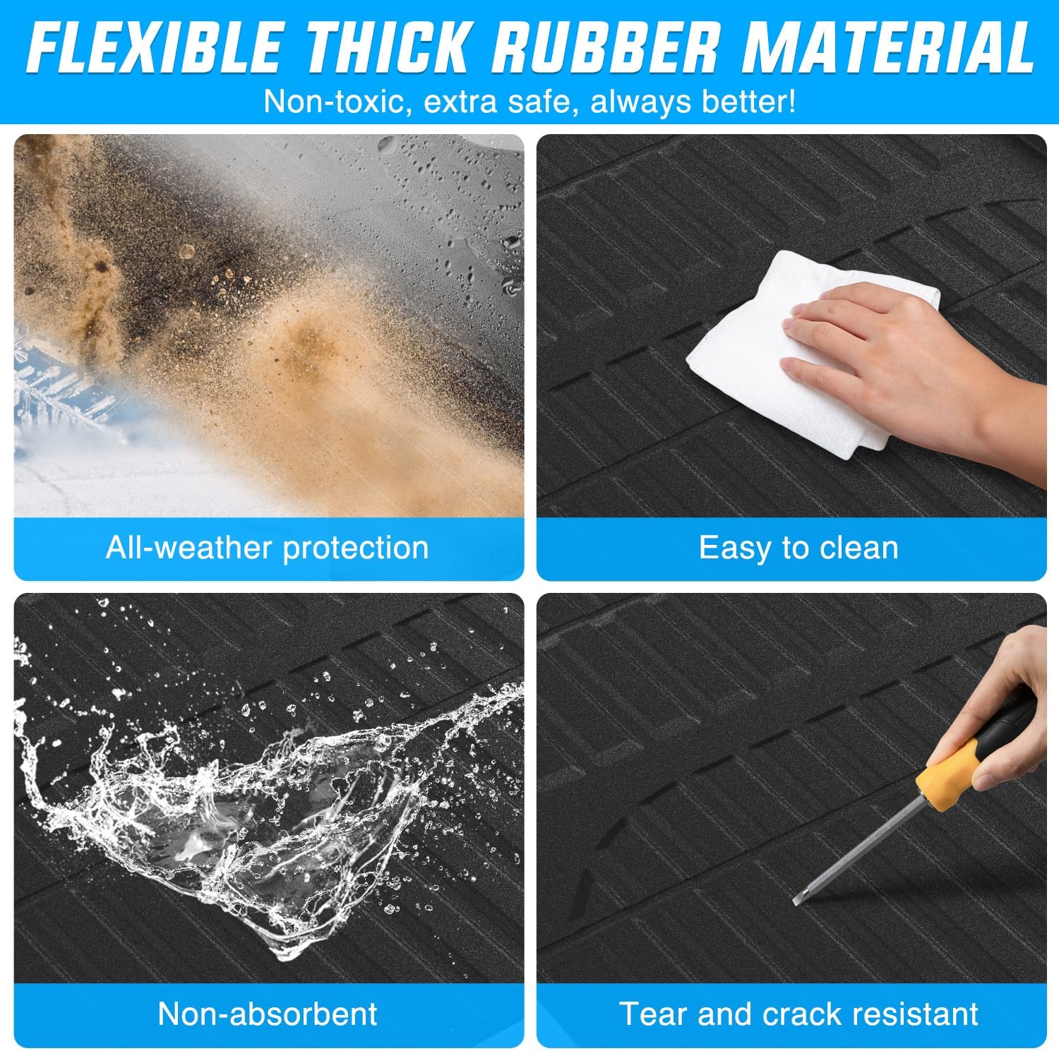 Nilight Truck Bed Mat 4.3 FT for 22-25 Hyundai Santa Cruz, TPE Heavy-Duty Pick-up Bed Liner for Hyundai Santa Cruz 2022 2023 2024 2025, Anti-Slip Texture, All Weather Protection