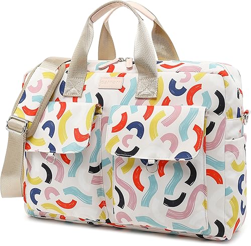 SANFAN Maletín para portátil, repelente al agua, multifuncional, para computadora portátil, bolsa de mensajero, Straps