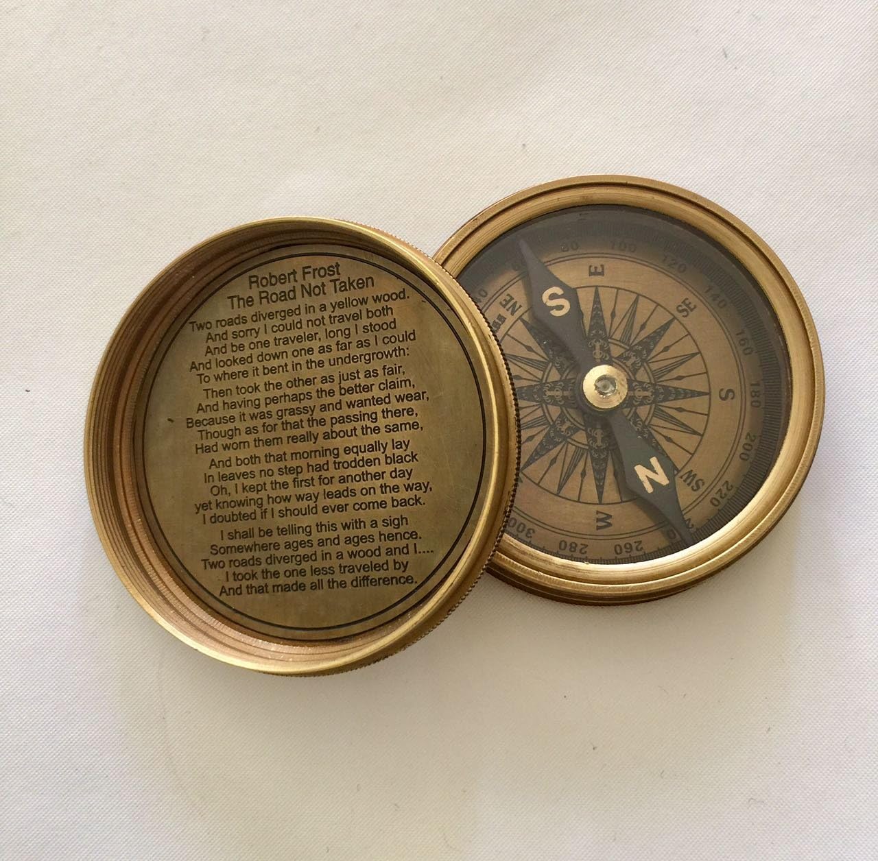 NauticalMart Robert Frost Poem Compass - Pocket Compass