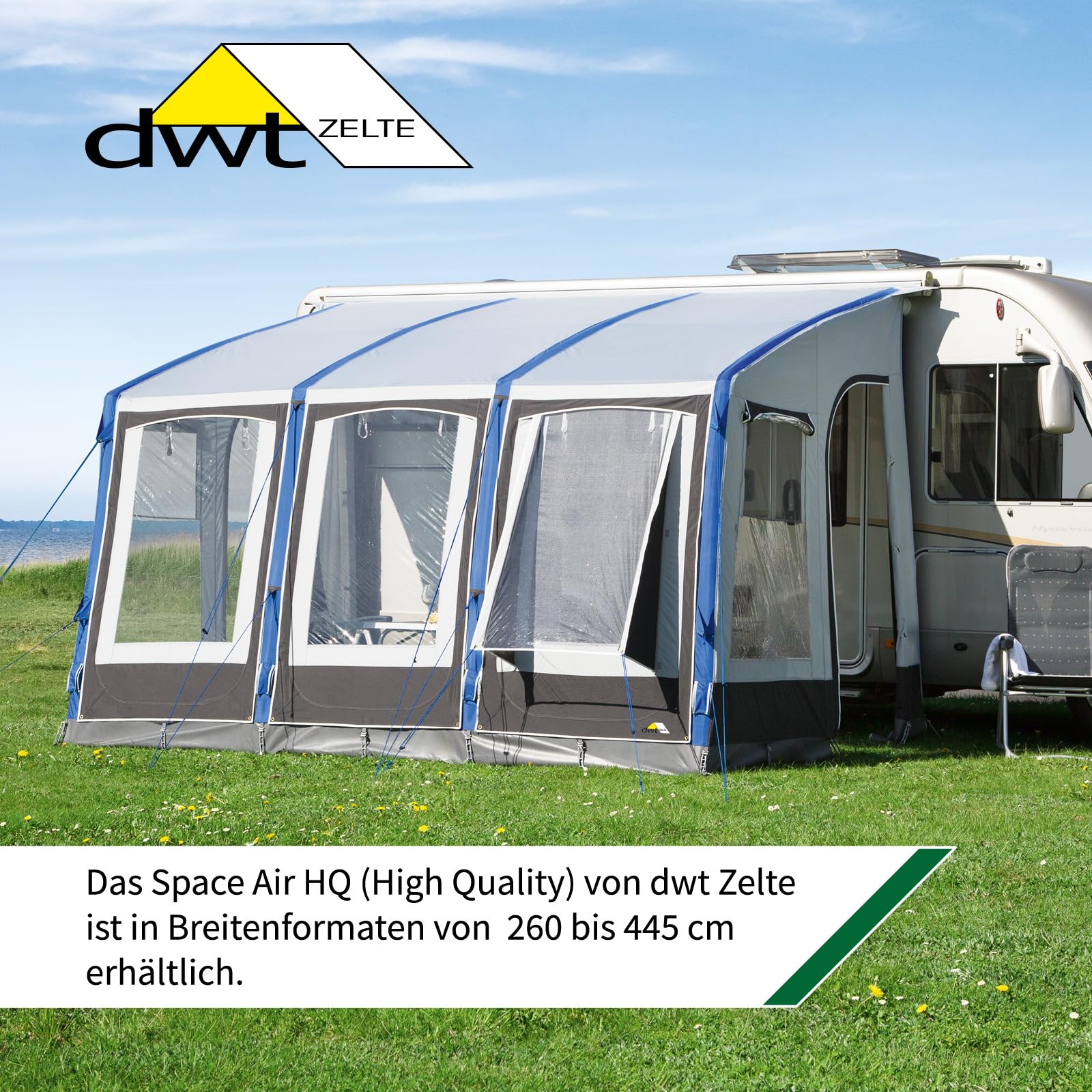 dwt Wohnwagen Vorzelt Space Air HQ Air-In-System, Texolan 150 HQ, aufblasbar, Größe 320x280 cm, Keder für Markisen, Größe:Gr. 320L
