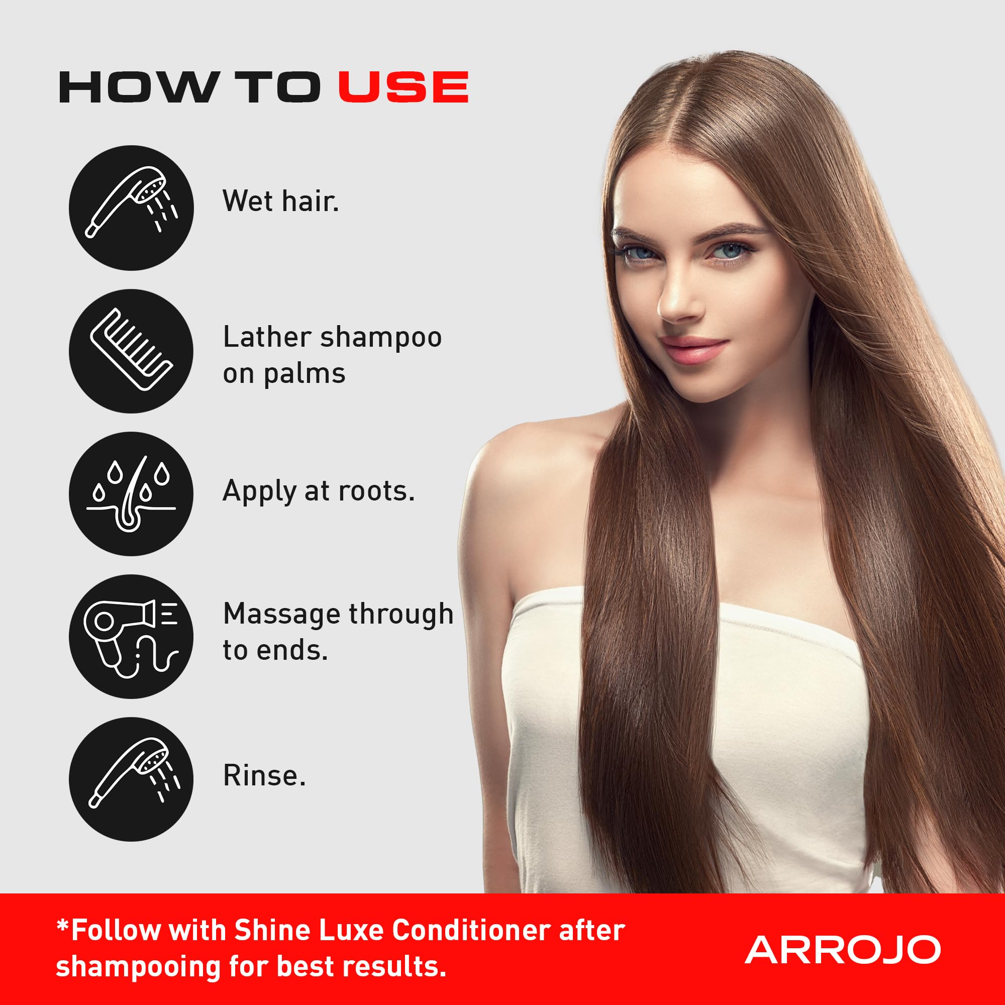 Arrojo Shine Luxe Cleansing Shampoo – Cruelty-Free, Paraben-Free Sulfate-Free Hair Wash with Macadamia & Grape Seed – Gentle Clarifying Shampoo for Women & Men