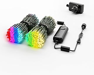 Twinkly Strings HD – 500 RBG + Warm White LEDs, 27.5 Metres, Green Wire, Indoor/Outdoor Lighting Decoration