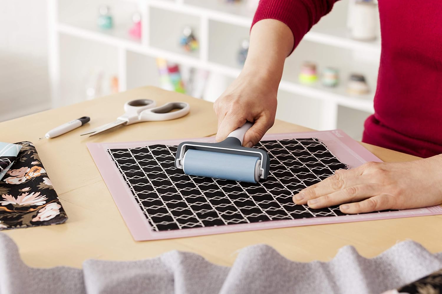 Cricut Brayer, Rubber Roller for Crafts, Works with Fabric, Vinyl, Iron-On & Inking Blocks, Extend Life of Cricut FabricGrip Mat, Compatible with Cricut Maker