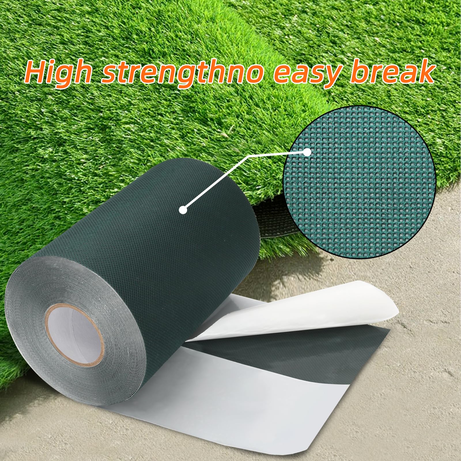 QILIMA Nastro di Giunzione per Erba Artificiale, 15CM x 15M Autoadesivo del Nastro Erboso Fissaggio del Nastro Sintetico per Cuciture per Prati per Collegare 2Pz di Moquette in Erba Finta