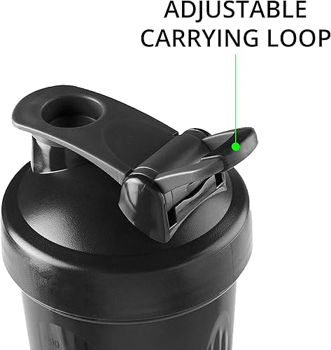 Miniatura 7 de SPIKE Pro Protein Shaker - Botella con soporte para proteínas para mezcla de proteínas, ciclismo, gimnasio, botella de agua con bola de acero