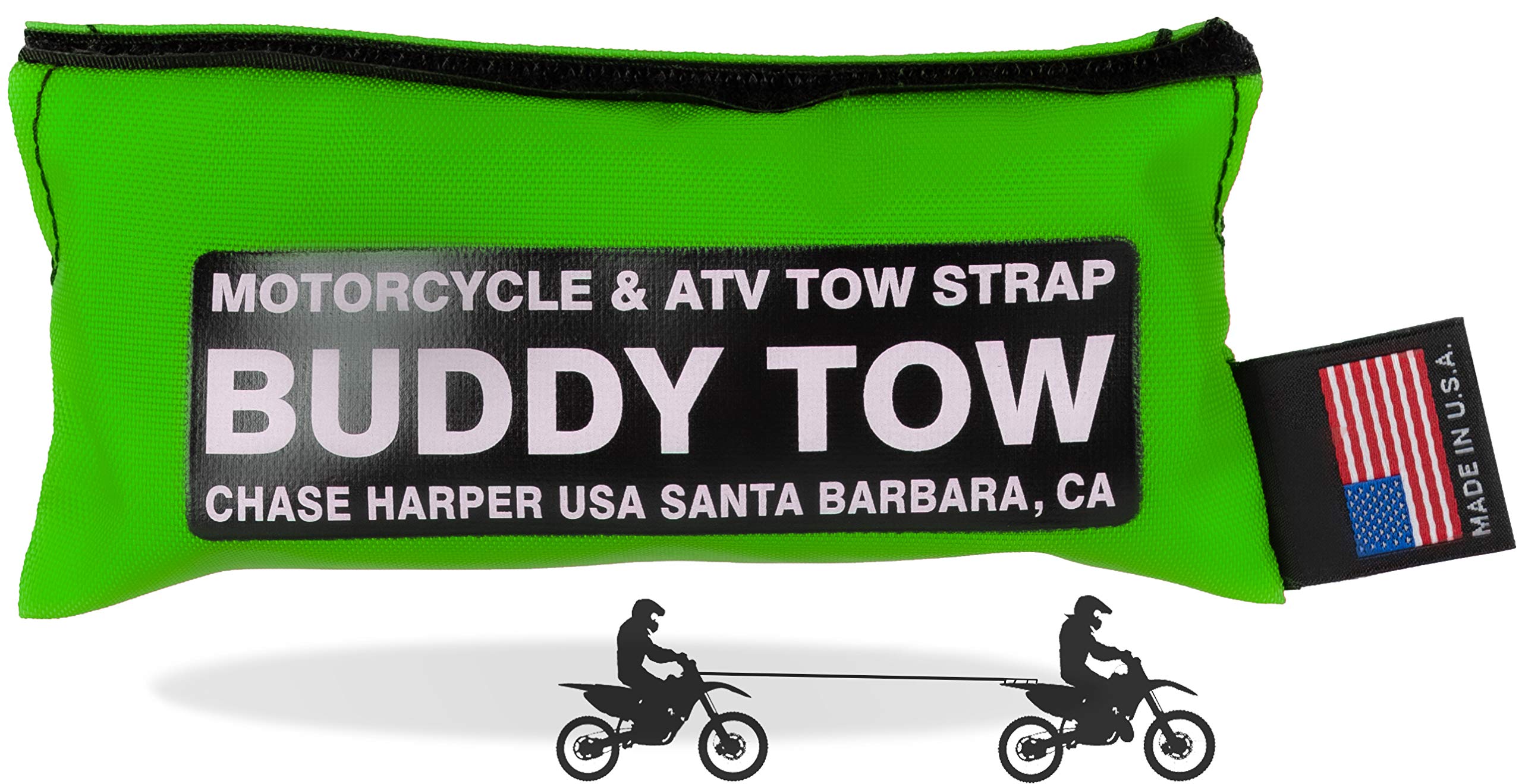 Chase HarperUSA 9100 - Buddy Tow - Tough Military spec Nylon Webbing (1785 lb. Test) 12' x 1" - Lime Green