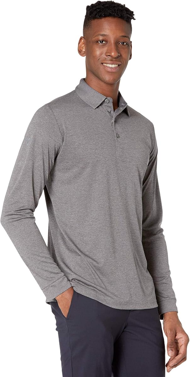 Callaway Men's Long Sleeve Moisture Wicking Golf Polo Shirt with Stretch Fabric (Available in Big & Tall)