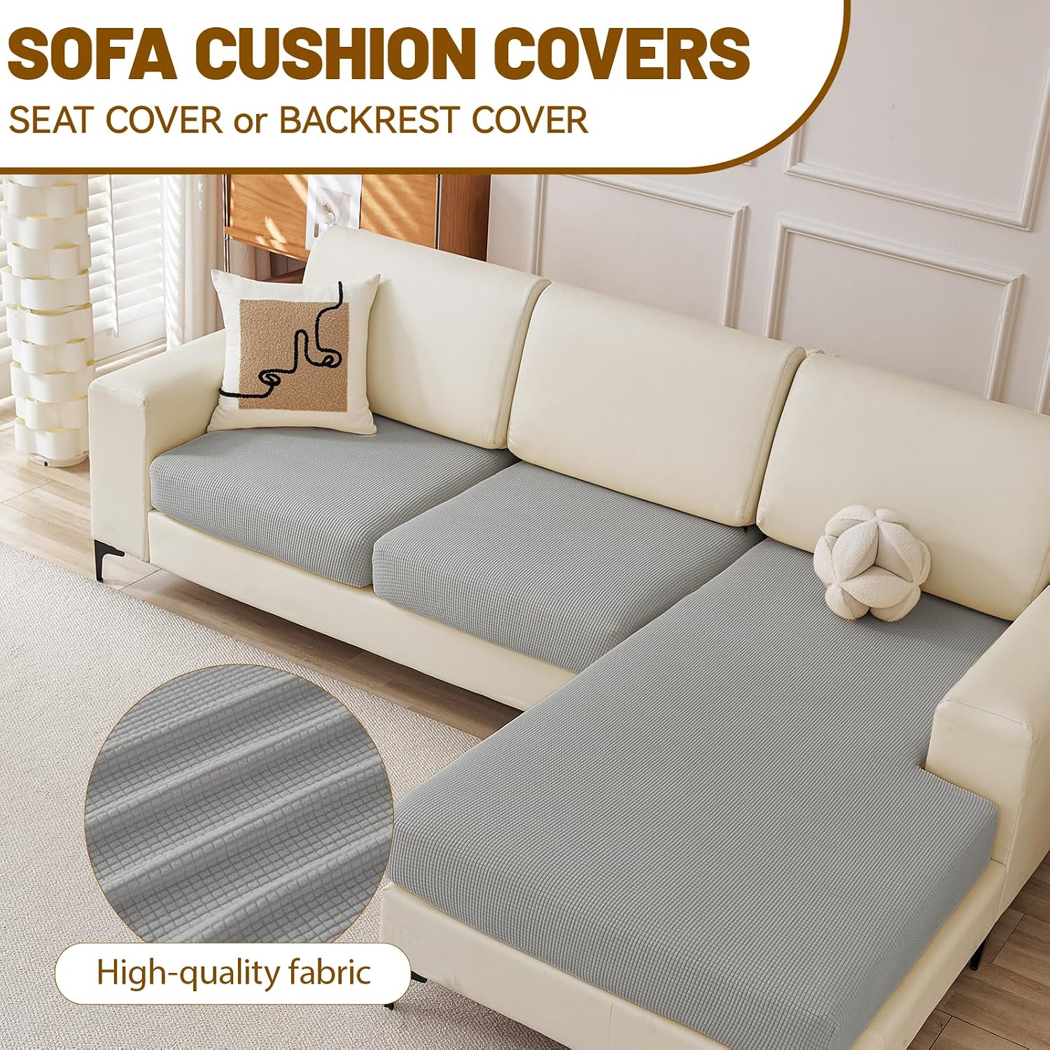 Sectional Couch Covers for Sofa L Shape Gray Universal Sofa Cover