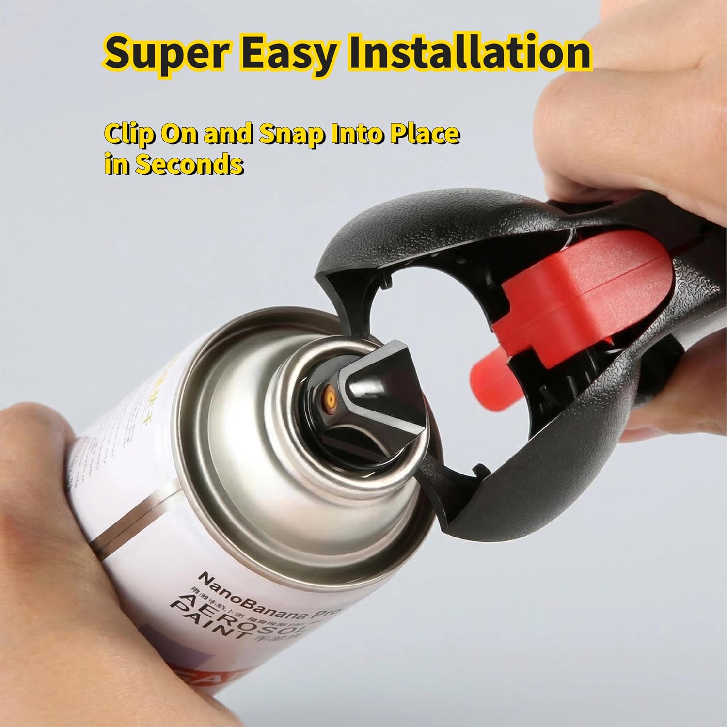 Aerosol Spray Can Trigger Handle(2 Pack) – Universal Comfort Grip for Spray Paint, Primer & Clear Coat – Reduces Finger Fatigue, Full-Hand Control, Reusable Spray Can Gun Attachment