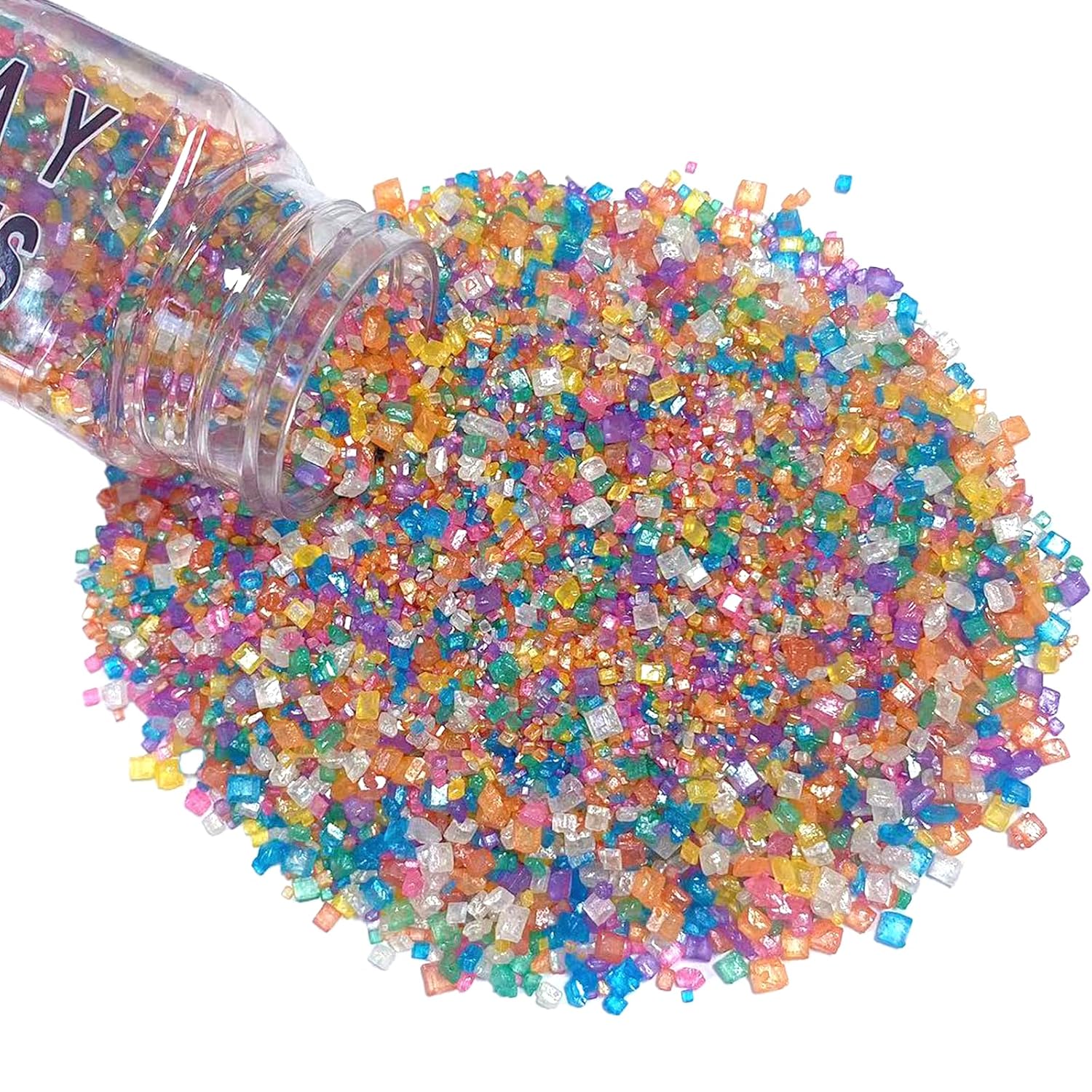 Sentovac Colored Sugar Crystals for Baking Edible Rainbow Coarse Large Crystals Sparkling Sugar Sprinkles for Baking Topping Cake Cookie Cupcake Topper Ice Cream Decoration Supplies - Image 4