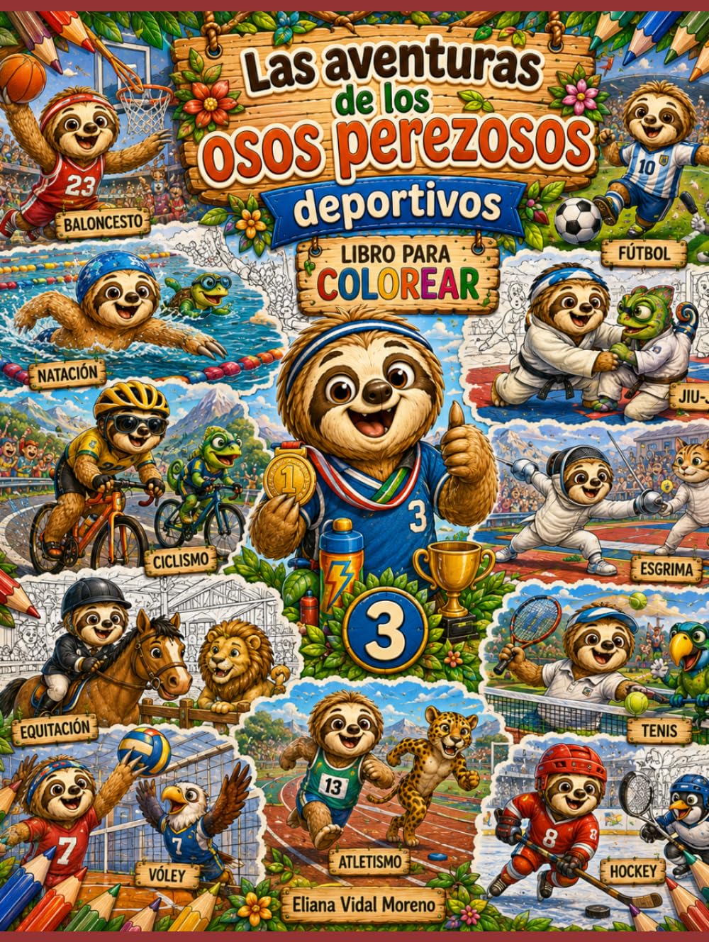 Las Aventuras de los Osos Perezosos Deportivos: Libro para Colorear (Libro para Colorear - Animales)