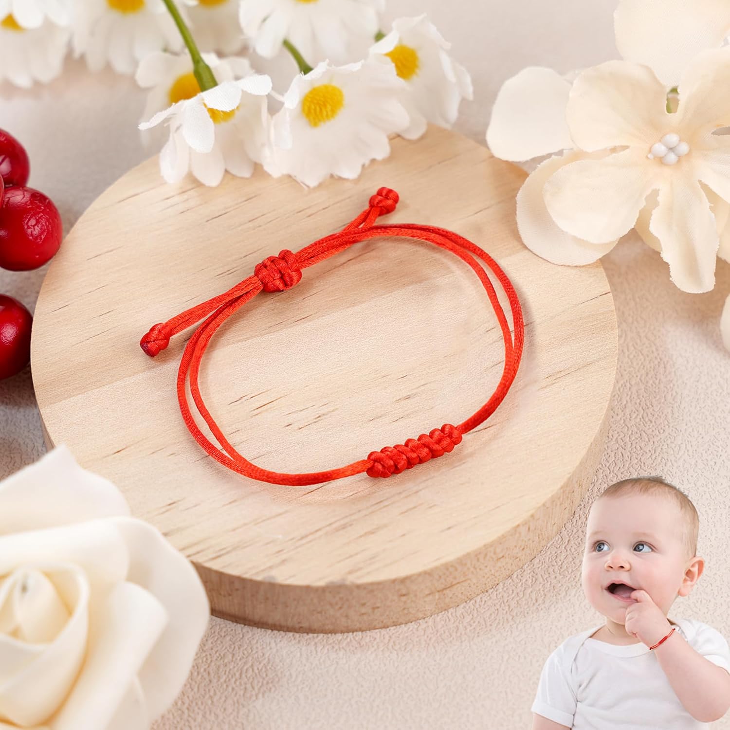 Red Bracelet for Women, Red String Bracelet for Protection as Valentine Gifts for Kids, Matching Jewelry for Couple, Christian Mens Good Luck Gifts Kabbalah Baby Braclets for Infant Girl - Image 8