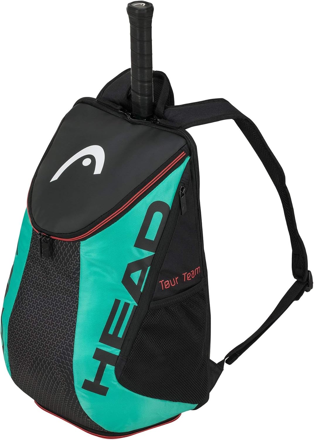 HEAD Tour Team Tennis Backpack 2 Racquet Carrying Bag w/Padded Shoulder Straps & Shoe Compartment - Black/Teal, One Size
