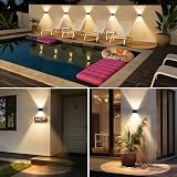 Delaiglow Lumière Solaire Extérieure Haut et Bas Lot de 6 LED Applique Murale Exterieur Blanc Chaud Éclairage Puissant 1000mAh Lampe Étanche IP67 pour Maison Jardin Terrasse - 7