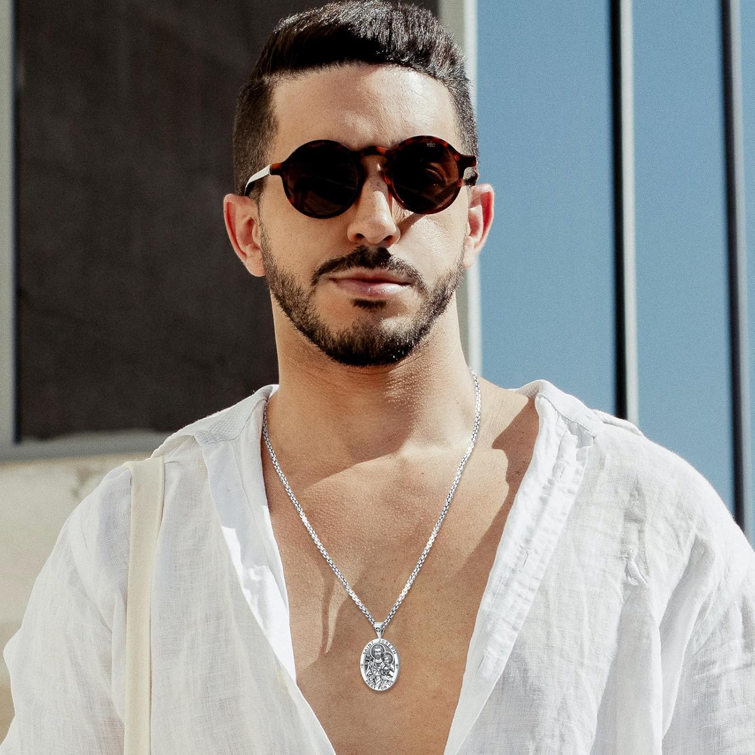 Eusense Saint Necklace Sterling Silver 925 Protection Jewelry for Men Women Patron St Medals Amulet Pendant - Image 8