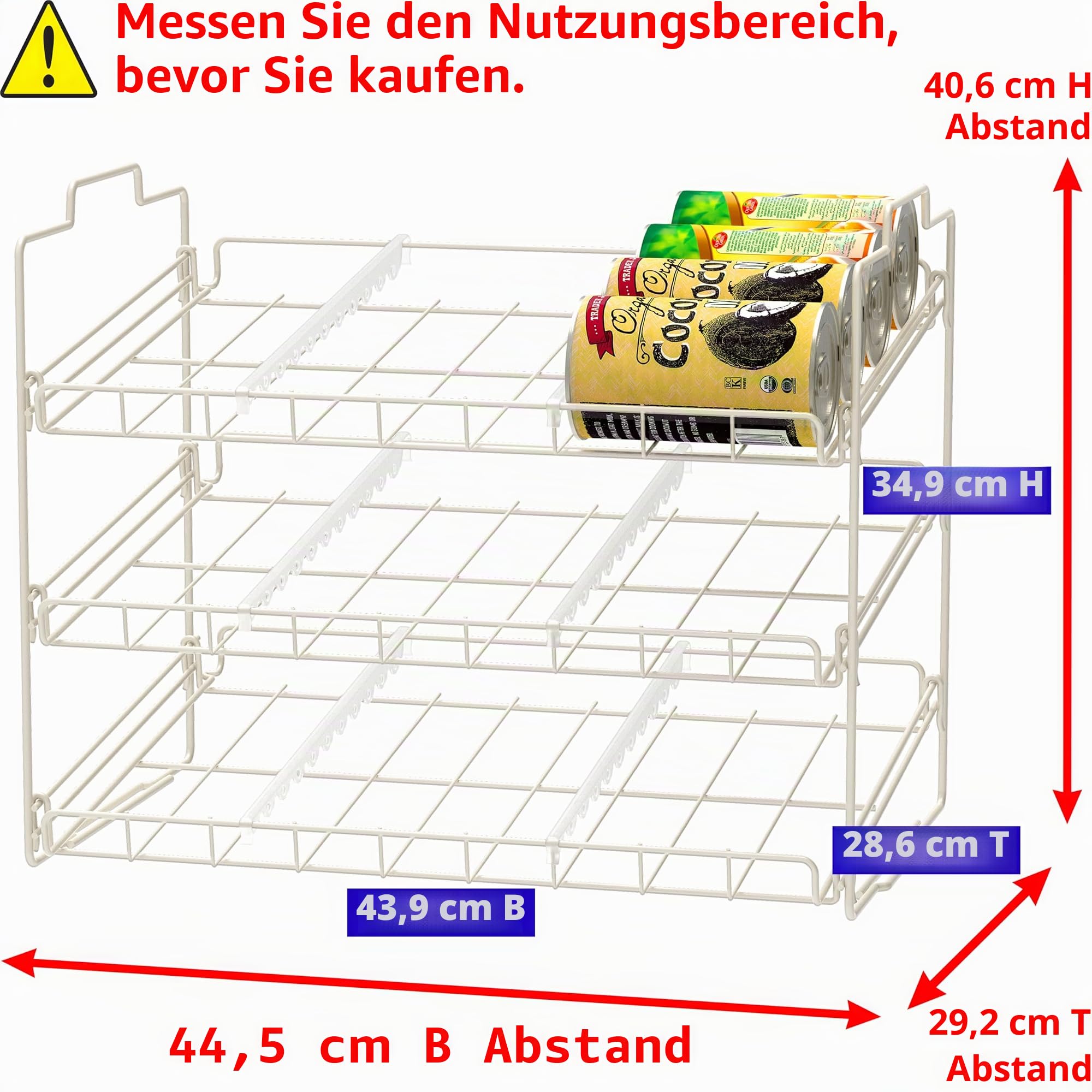 Deco Brothers Stapelbares Dosenregal für Küche und Speisekammer, für bis zu 36 Dosen, Weiß | Für Küche und Speisekammer