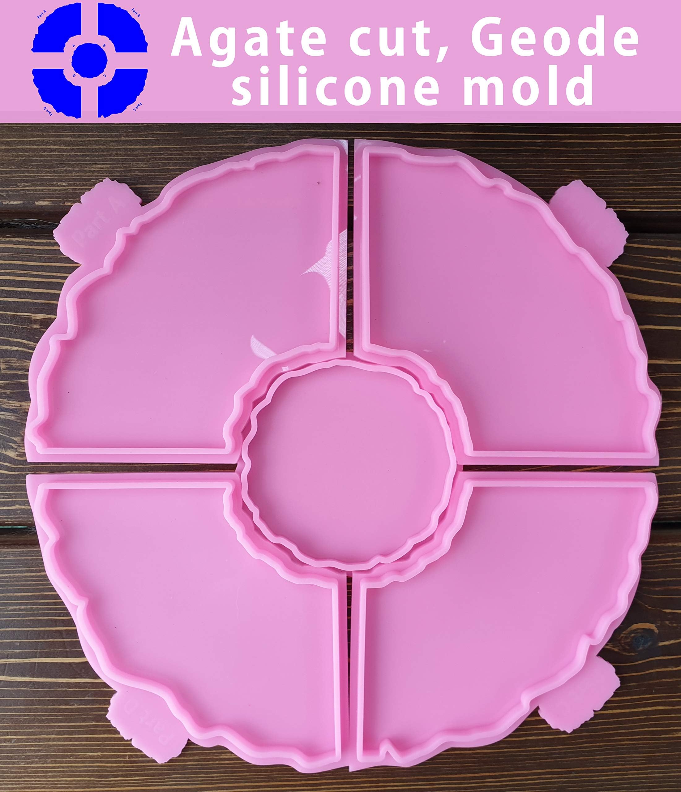 Agate Geode Coasters - Silicone Mold for resinart - Stone Segments - Mould for epoxy Resin - Coaster Resin Fluid Art Glossy