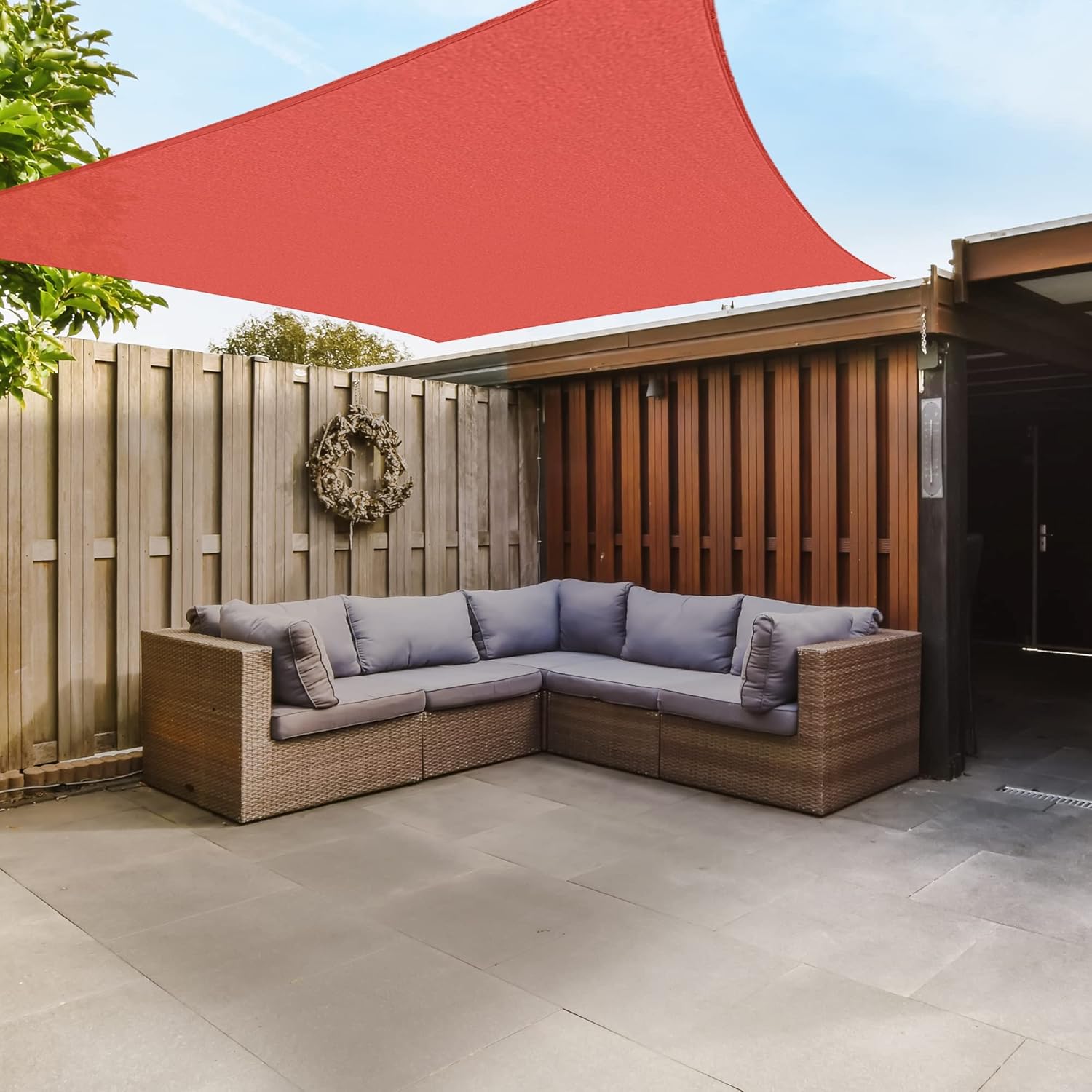 LAUREL CANYON 10' x 13' Sun Shade Sail Rectangle UV Bloack Patio Canopy for Outdoor Lawn Garden, Terra Color