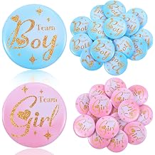 Gender Reveal Pins,30Pcs Team Boy or Girl Pins Baby Shower Party Favors, Gender Reveal Button Decorations for Boy or Girl Genders Reveals Party Supplies Pink, Blue