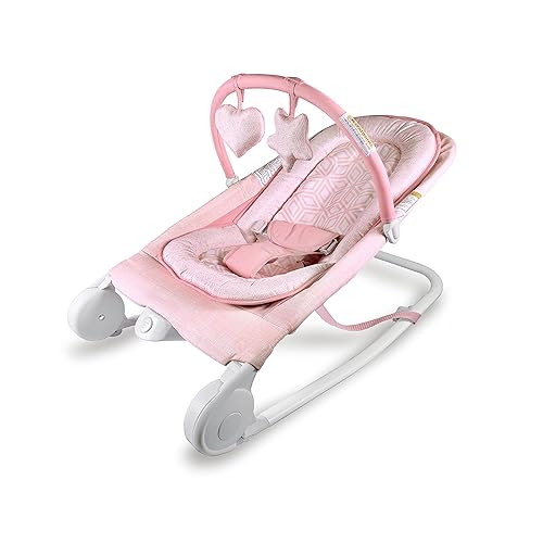 Miniatura 6 de Summer Infant 2 en 1 Bouncer & Rocker Duo (rosa) Práctico y portátil Rocker y gorila para bebés Incluye juguetes suaves y vibraciones relajantes