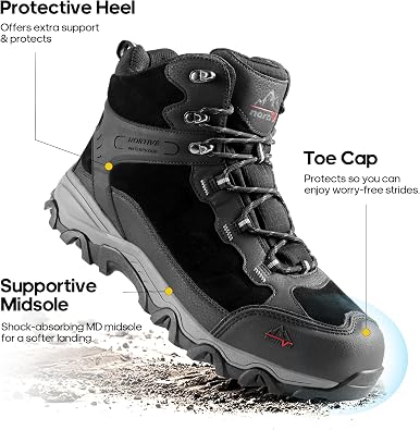 NORTIV 8 Men's Waterproof Hiking Boots Outdoor Mid Trekking Lightweight Mountaineering Shoes Paladin