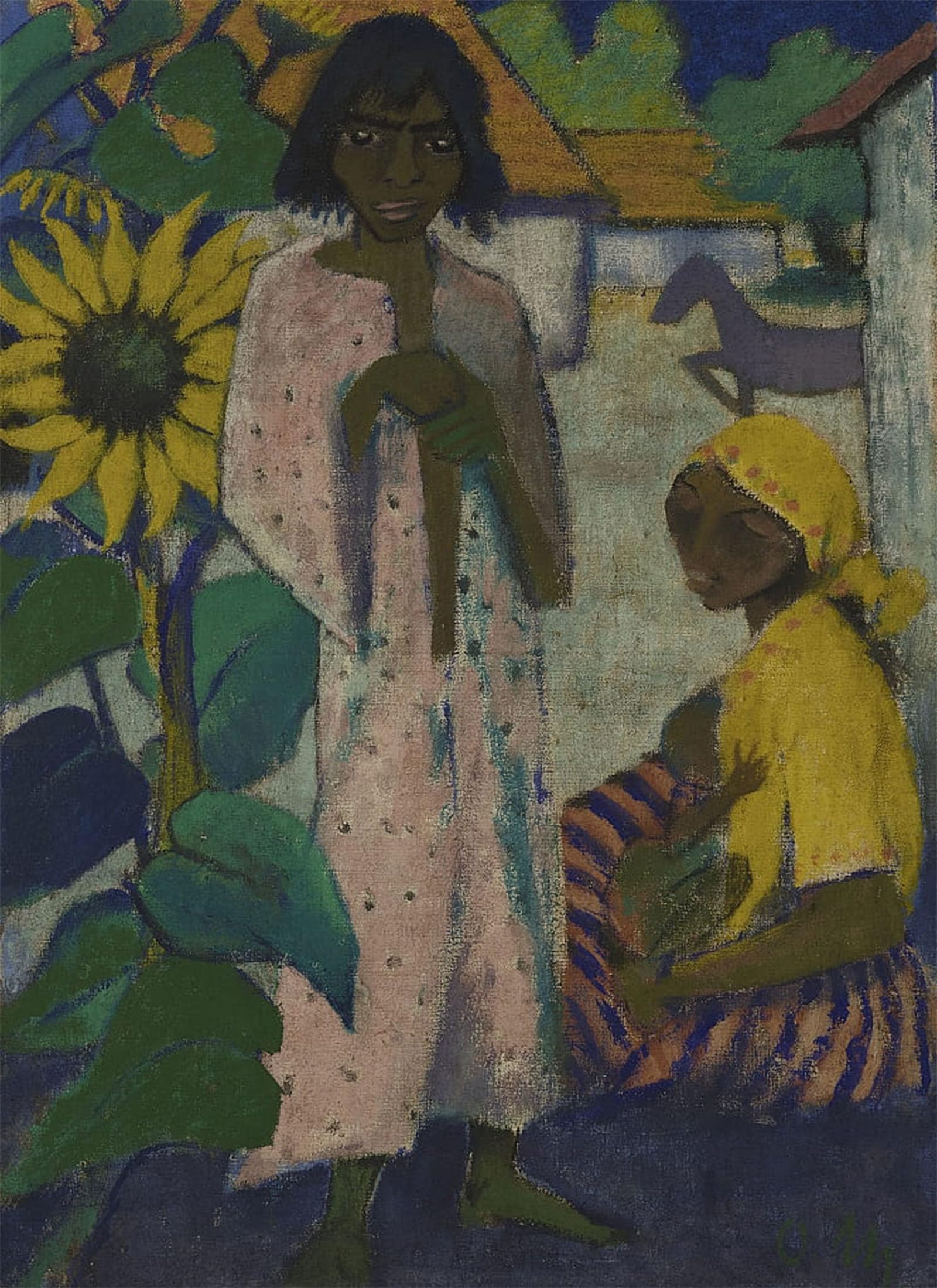 POSTERIIk Vintage Art Print Images Pictures Print Gypsies with Sunflowers by Famous Painter Modern Colour Posters for Office Home Decor 60x90cm
