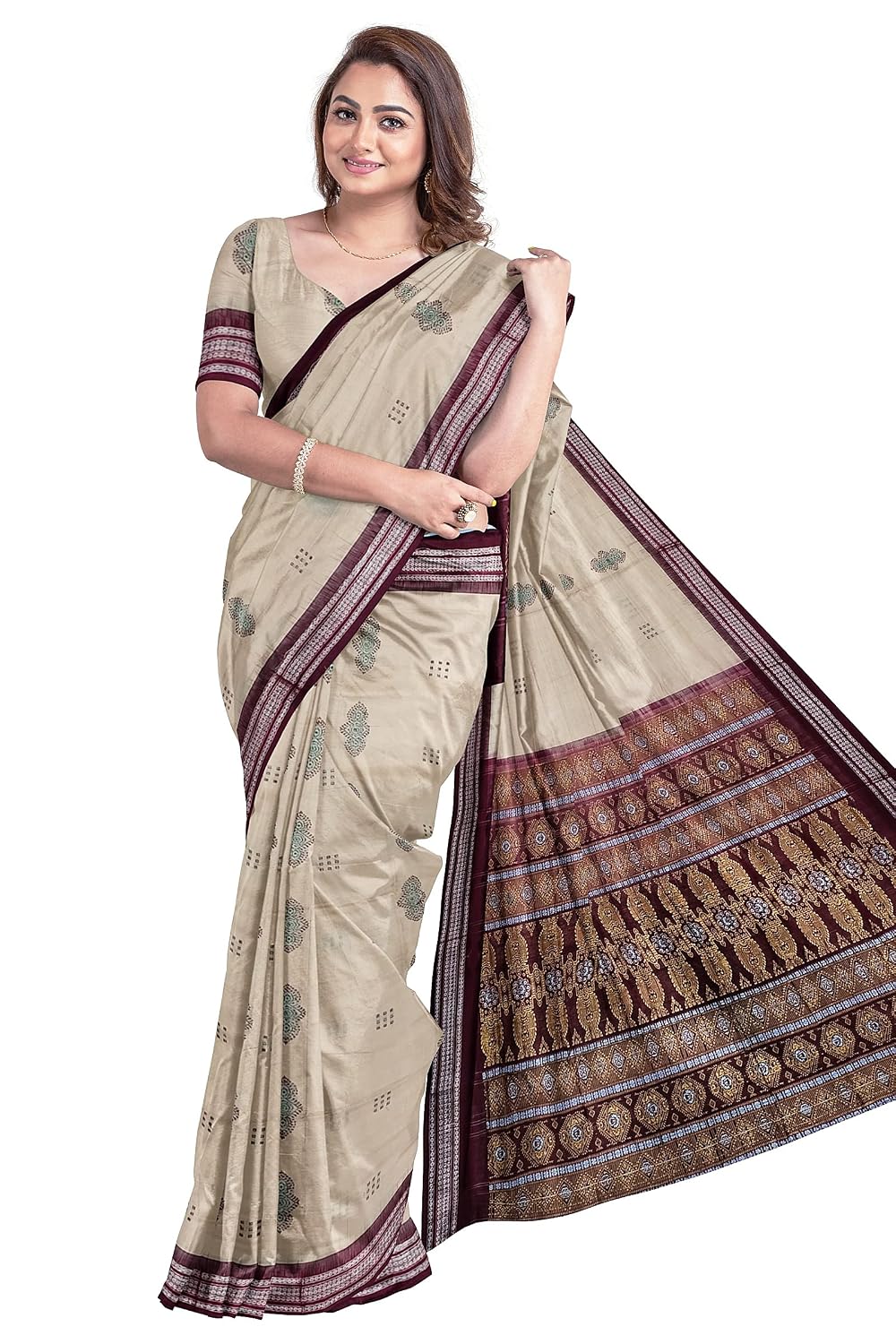 PRITIsree Women's Sambalpuri Handloom Saree Cotton Saree Odisha Handloom Handmade Pure Cotton Khandua Natural Cotton Ikat ... - Review, Price and Buying Guide