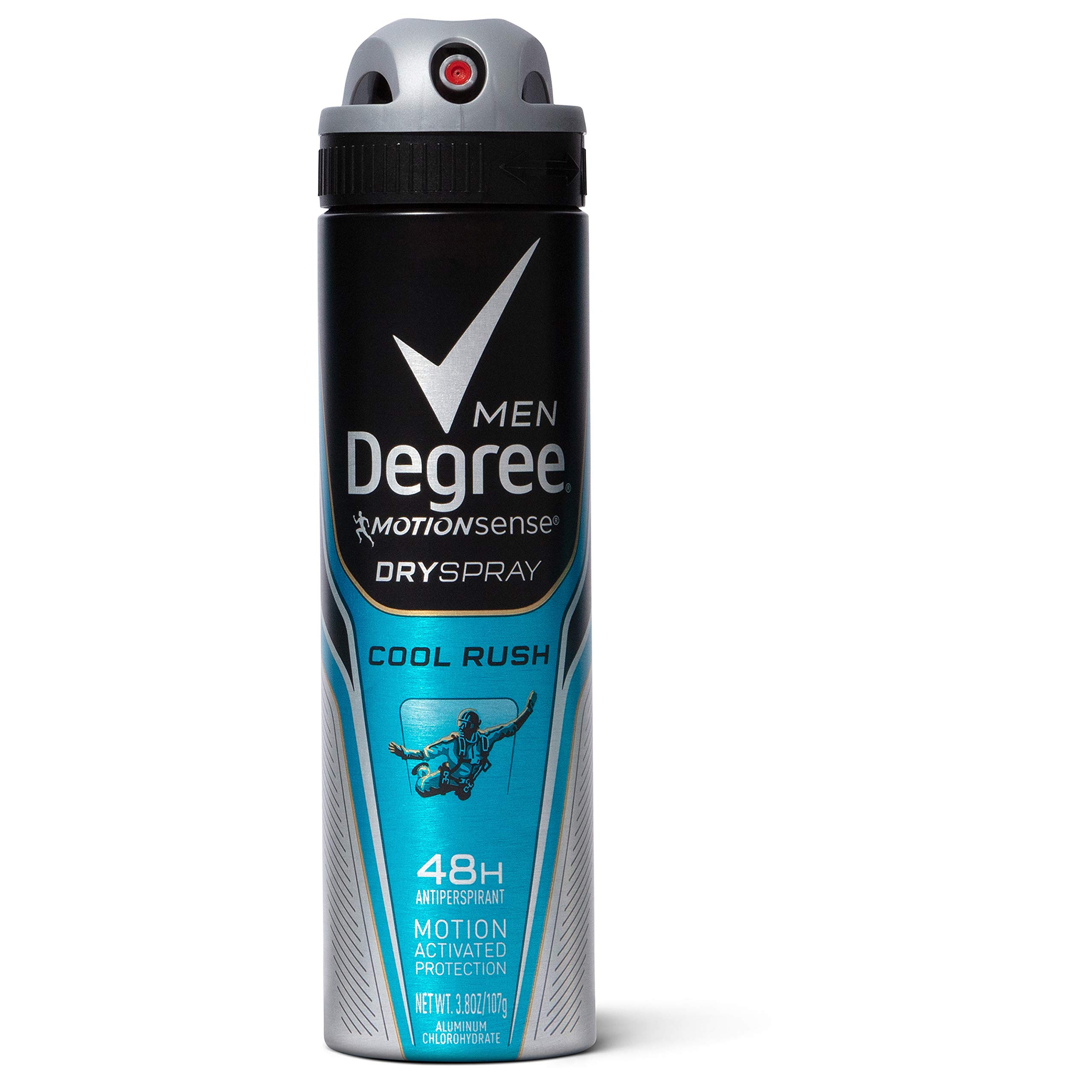 Degree Men Antiperspirant Deodorant Dry Spray for 48 Hour Sweat and Odor Protection Cool Rush With MotionSense Technology 3.8 oz