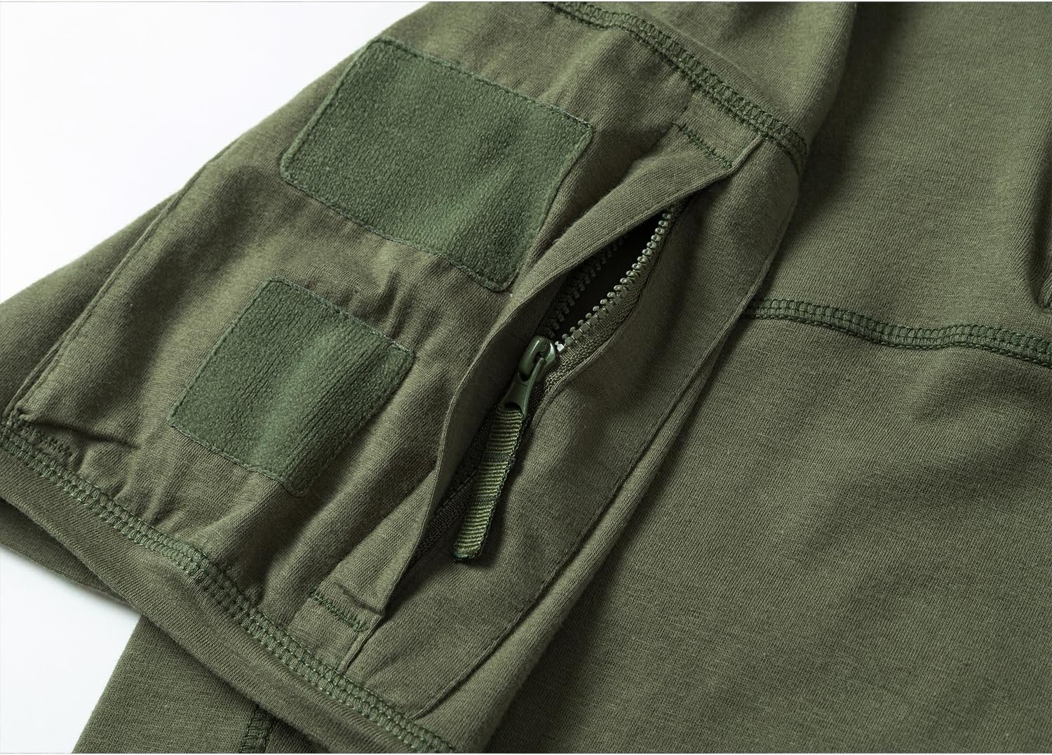 AKARMY Men's Military Short Sleeve T-Shirt, Tactical Cargo Pullover Polo Shirts, Outdoor Camo Shirt with 1/4 Zipper - Image 2