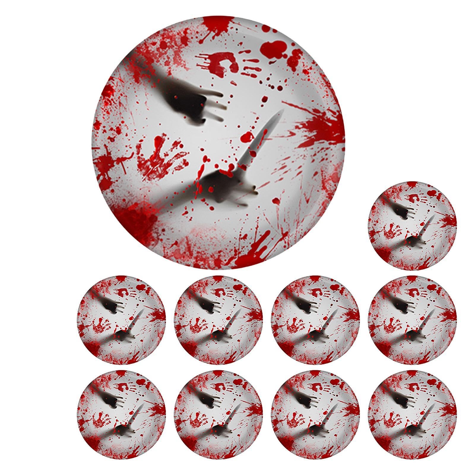 CALANDIS 10Pcs Paper Plates Scary Halloween Plates Party Table Decorations 17.817.8cm-picture-17