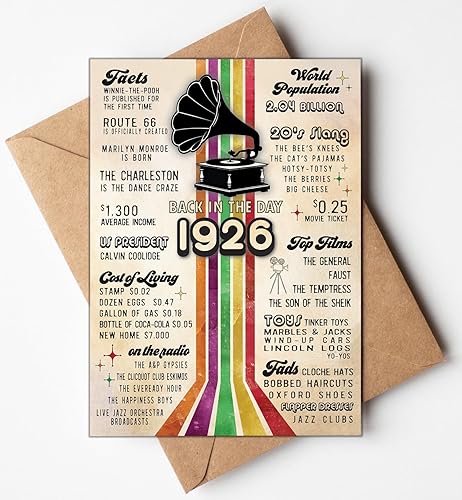 Miniatura 4 de Katie Doodle Tarjeta de cumpleaños número 100  (hecha en Estados Unidos)  Tarjeta de cumpleaños de 100 años (5 x 7 pulgadas, interior en blanco)