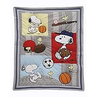 Vista 2 de Bedtime Originals Juego de ropa de cama deportiva Snoopy de 3 piezas, color azul