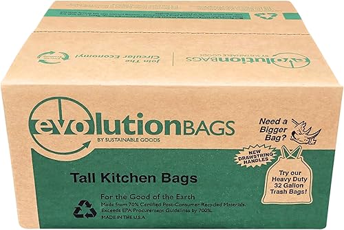 Miniatura 4 de **NUEVO** Evolution - Bolsa de basura alta para cocina, 100 bolsascaja, fabricada con material PCR certificado al 70%