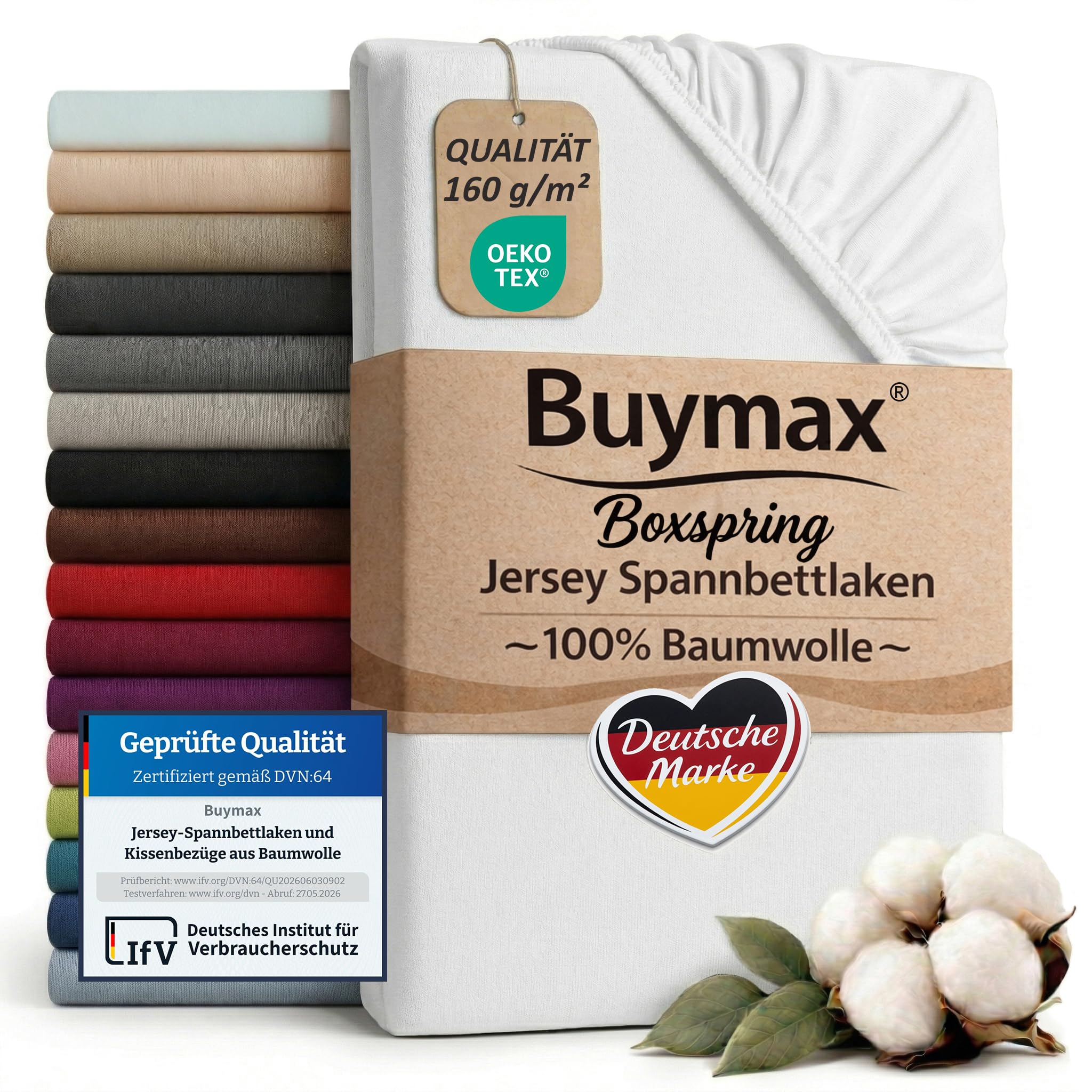 Buymax® Spannbettlaken 60x120 70x140 80x200 90x200 100x200 120x200 140x200 160x200 180x200 200x200 Baumwolle Bettlaken Jersey
