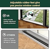 Vista 3 de Barras de seguridad ajustables para ventana, barras de seguridad en el interior verticales, barra de bloqueo de CA para ventana pesada con pies