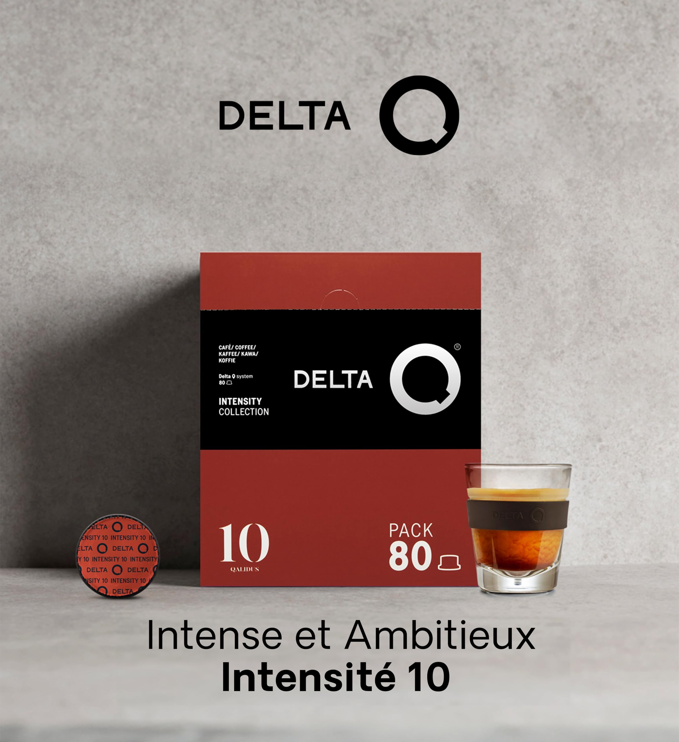 Delta Q 80 Capsules Café Qalidus, Intensité 10 | Compatibles avec les Machines Delta Q, Espresso Intense aux Notes de Caramel, Fabriqué en Portugal
