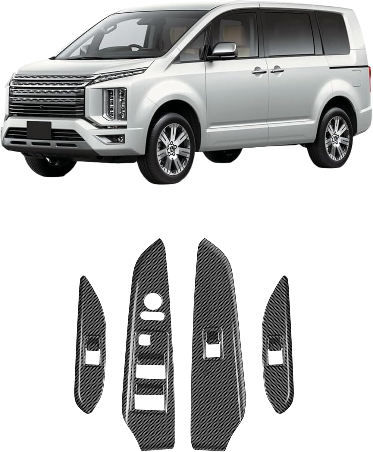 [Javelith] ForデリカD:5 CV系 車種専用 カスタムパーツ ウィンドウスイッチパネル ドアスイッチパネル ガラスリフ