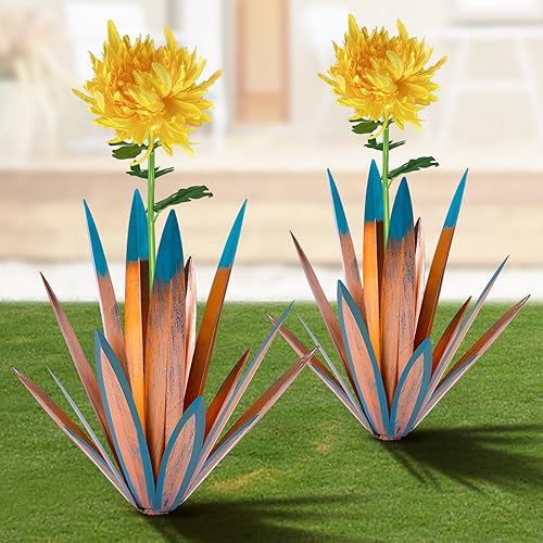 Homight Planta de metal agave crisantemo rosa para decoraciĂłn al aire libre, planta de arte mexicana de jardĂn, decoraciĂłn de jardĂn, arte de metal Homight Planta de metal agave crisantemo rosa para decoraciĂłn al aire libre, planta de arte mexicana de jardĂn, decoraciĂłn de jardĂn, arte de metal