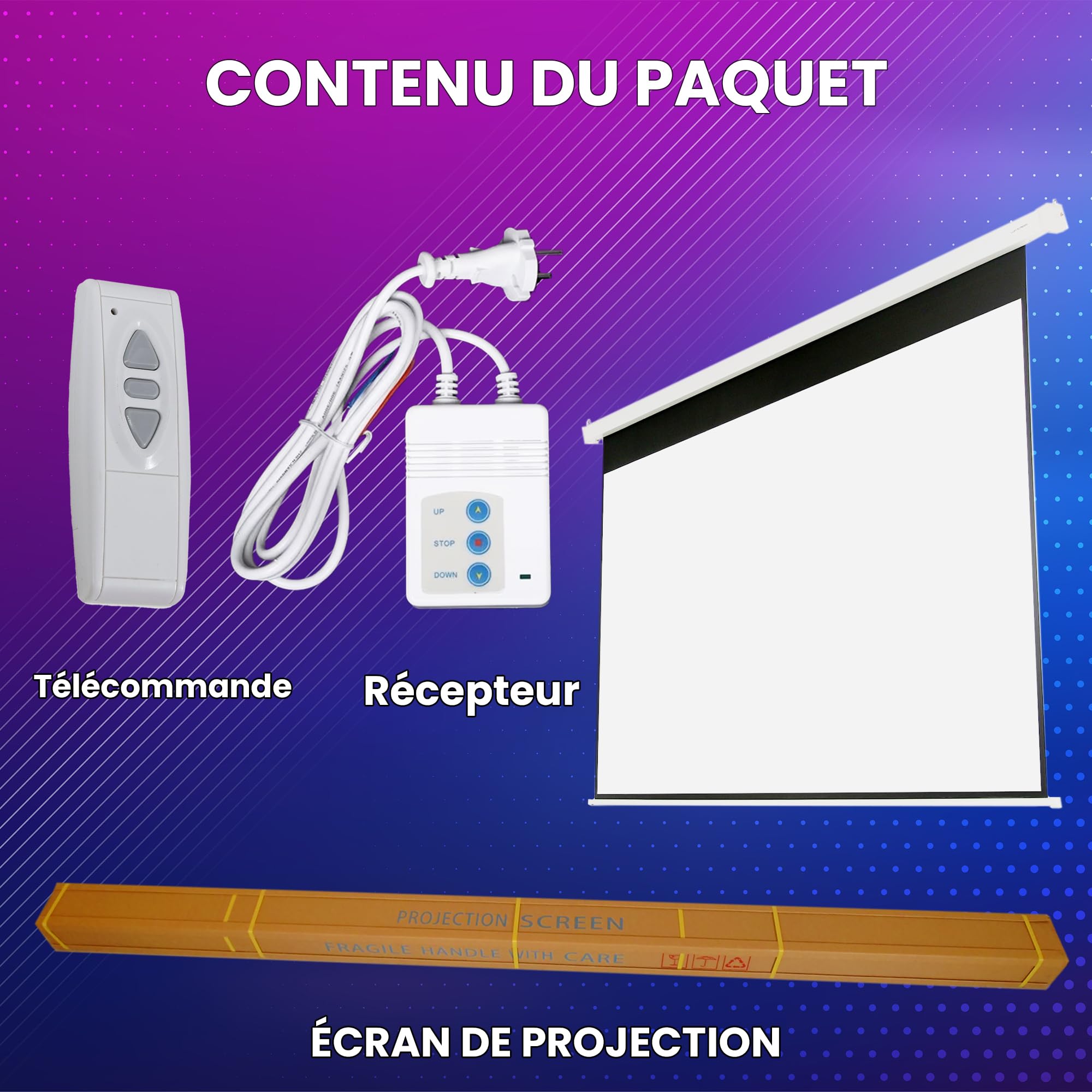 Écran de projection électrique 120" 16:9