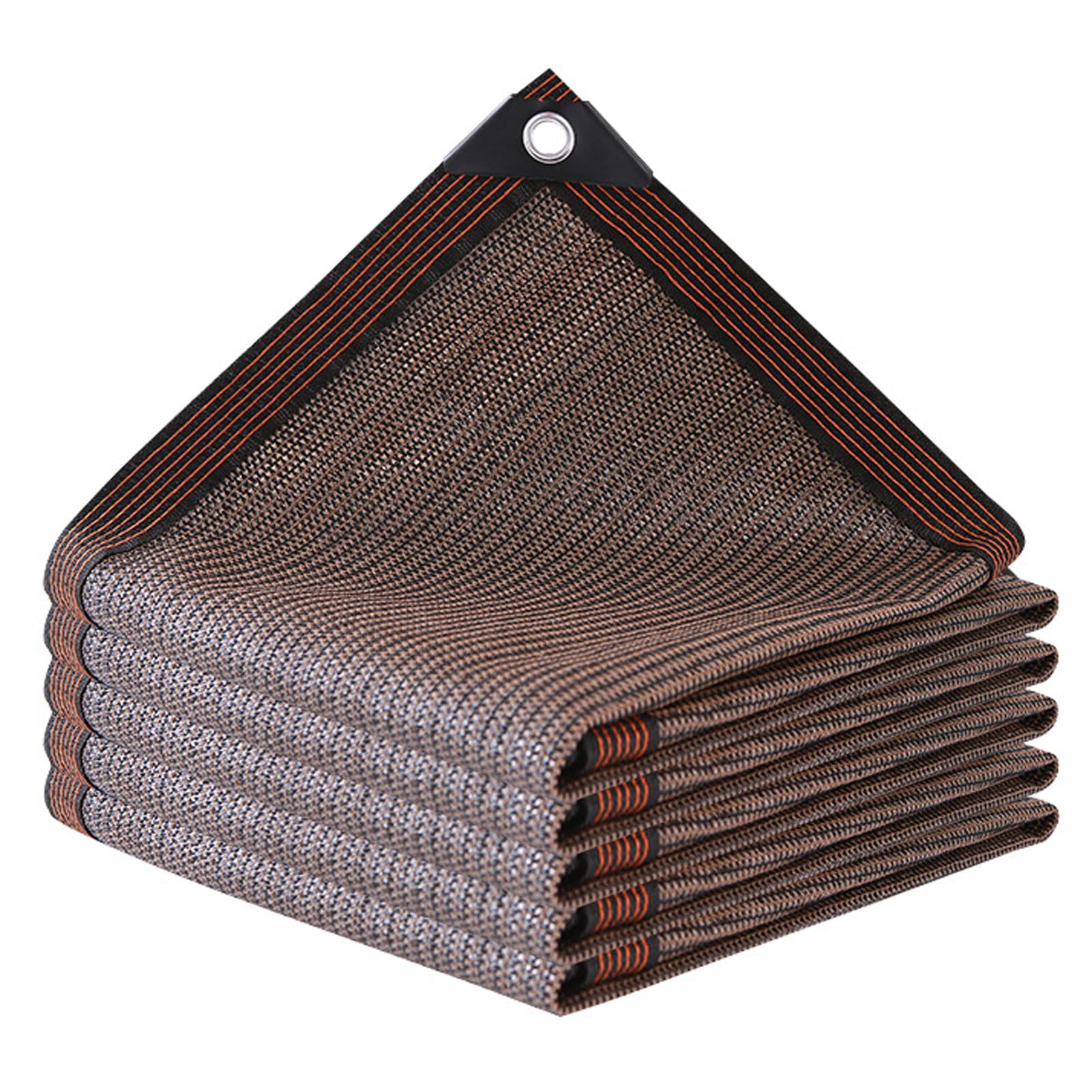 GJZQDKX 6x7m Brown Shade Net with Grommets, 85% UV Protection HDPE Shade Cloth, Ideal for Balcony and Garden Windbreak, Outdoor Privacy Screen, Sunshade Cover