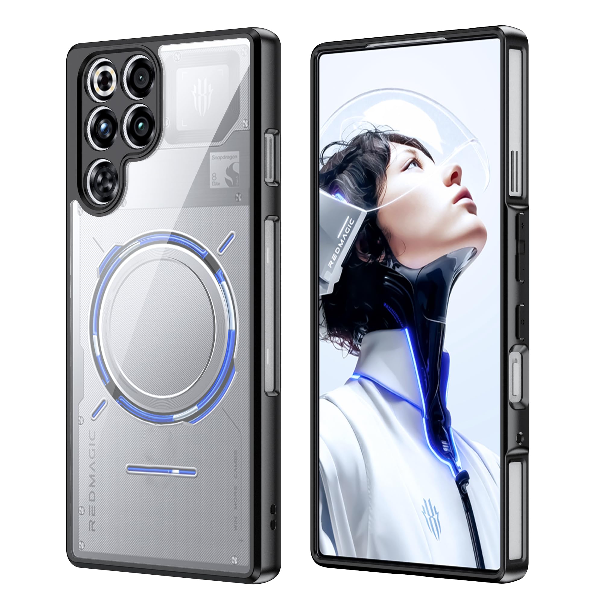 GIOPUEY Hoesje compatibel met Nuba Red Magic 8 Pro/Pro , TPU flexibel materiaal ultradunne hoes, anti-vingerafdruk slim fit telefoonhoes [slijtvast] [slipbestendig] - zwart