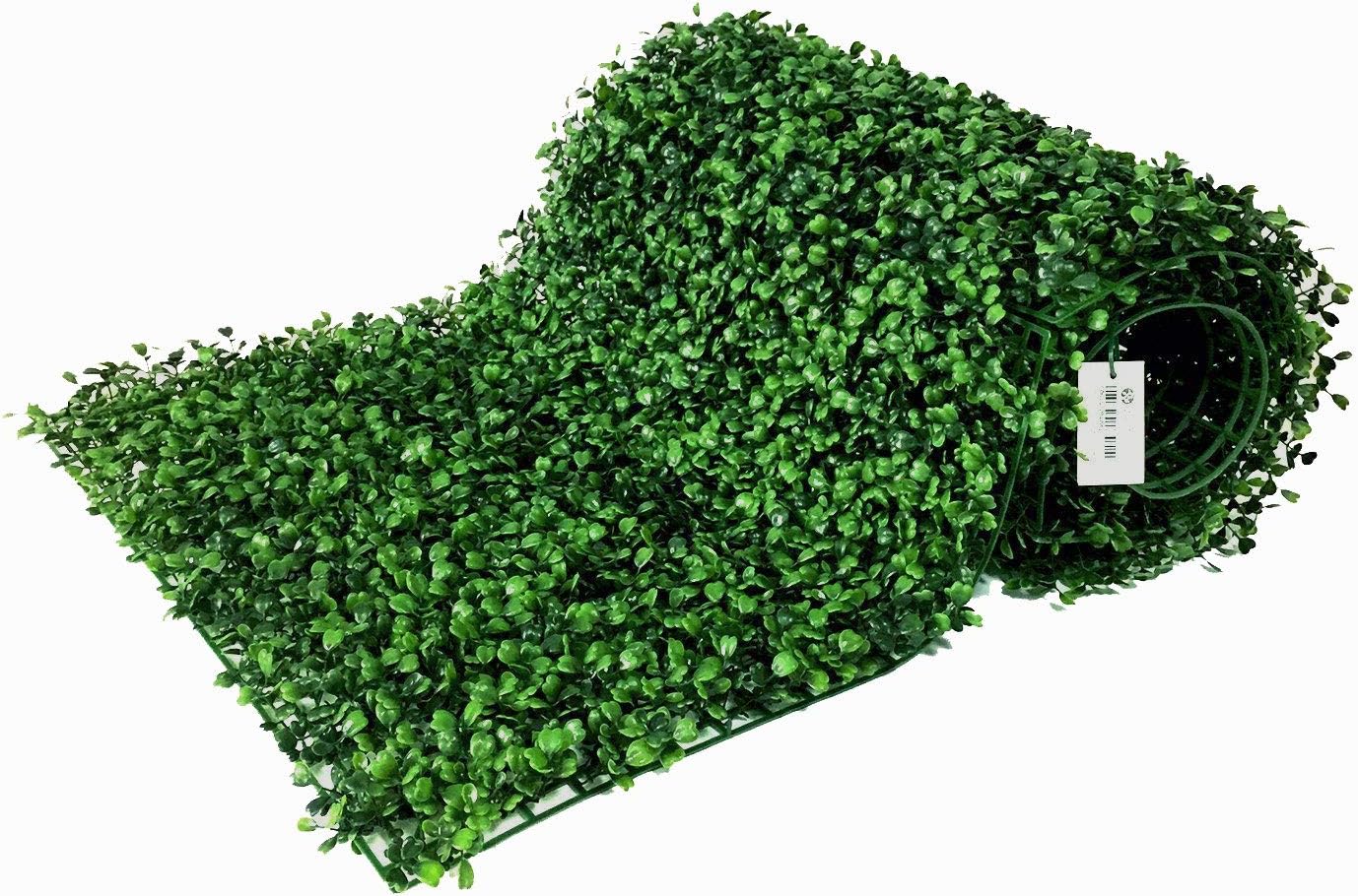 BESAMENATURE 12pcs Artificial Boxwood Hedge Panels, UV Protected Faux Greenery Mats Suitable for Both Outdoor or Indoor Decoration, 20" L x 20" W Panels, Cable Ties Included
