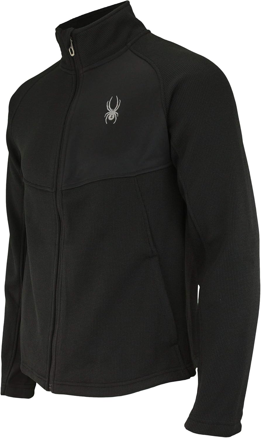 Spyder Men's Heath Color Block Full Zip Sweater, Black Small