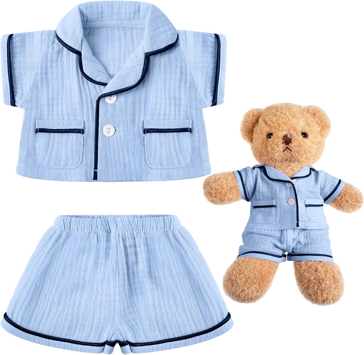 Bear Pajamas Clothes for Make Your Own Animals, 14-18 Inch,Blue | Plushy Bear Pajamas Outfits Fits Most Bears Accessories Stuffed Clothing Cute Plush Doll Clothes Girl Gift DIY Dress up
